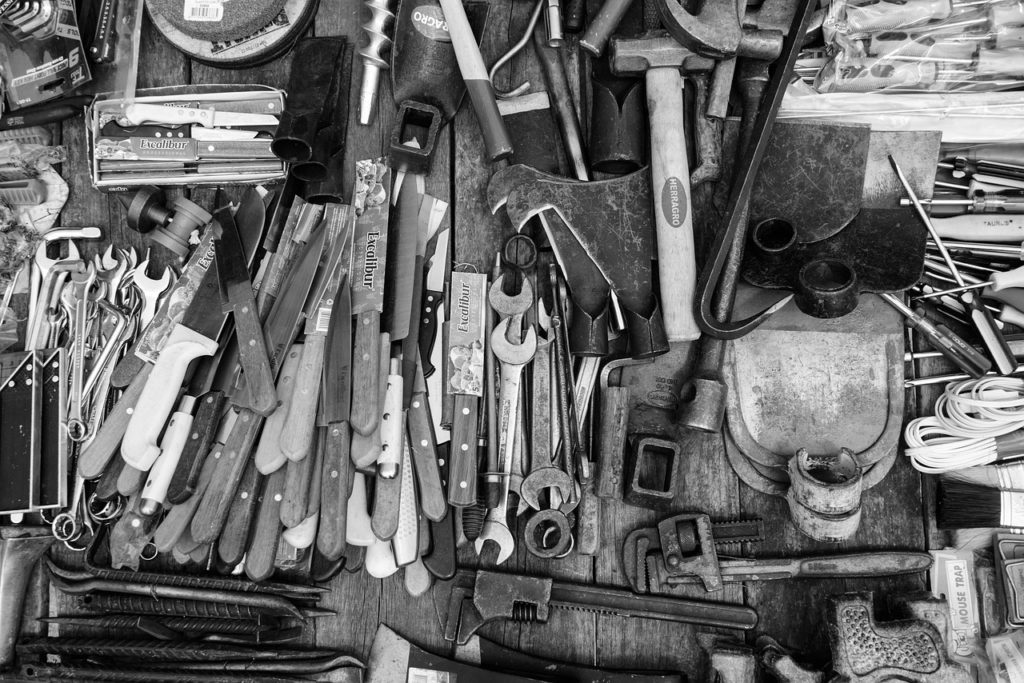 tools, knives, wrenches